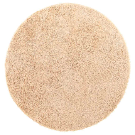 Vidaxl hoogpolig vloerkleed navarra 160x160 cm polyester beige