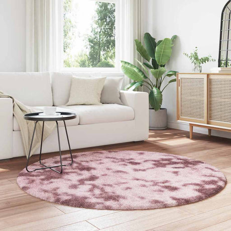 Vidaxl hoogpolig vloerkleed navarra 160x160 cm polyester stoffig roze