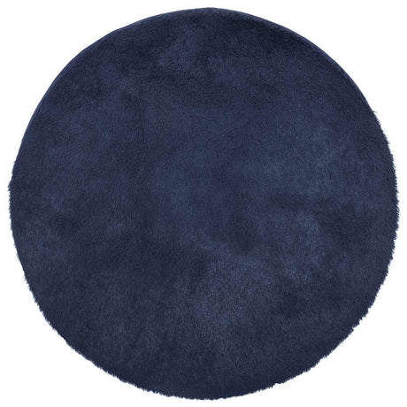 Vidaxl hoogpolig vloerkleed navarra 160x160 cm polyester marineblauw