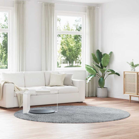 Vidaxl hoogpolig vloerkleed navarra 240x240 cm polyester lichtgrijs