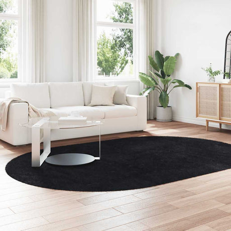 Vidaxl hoogpolig vloerkleed navarra 300x200 cm polyester zwart