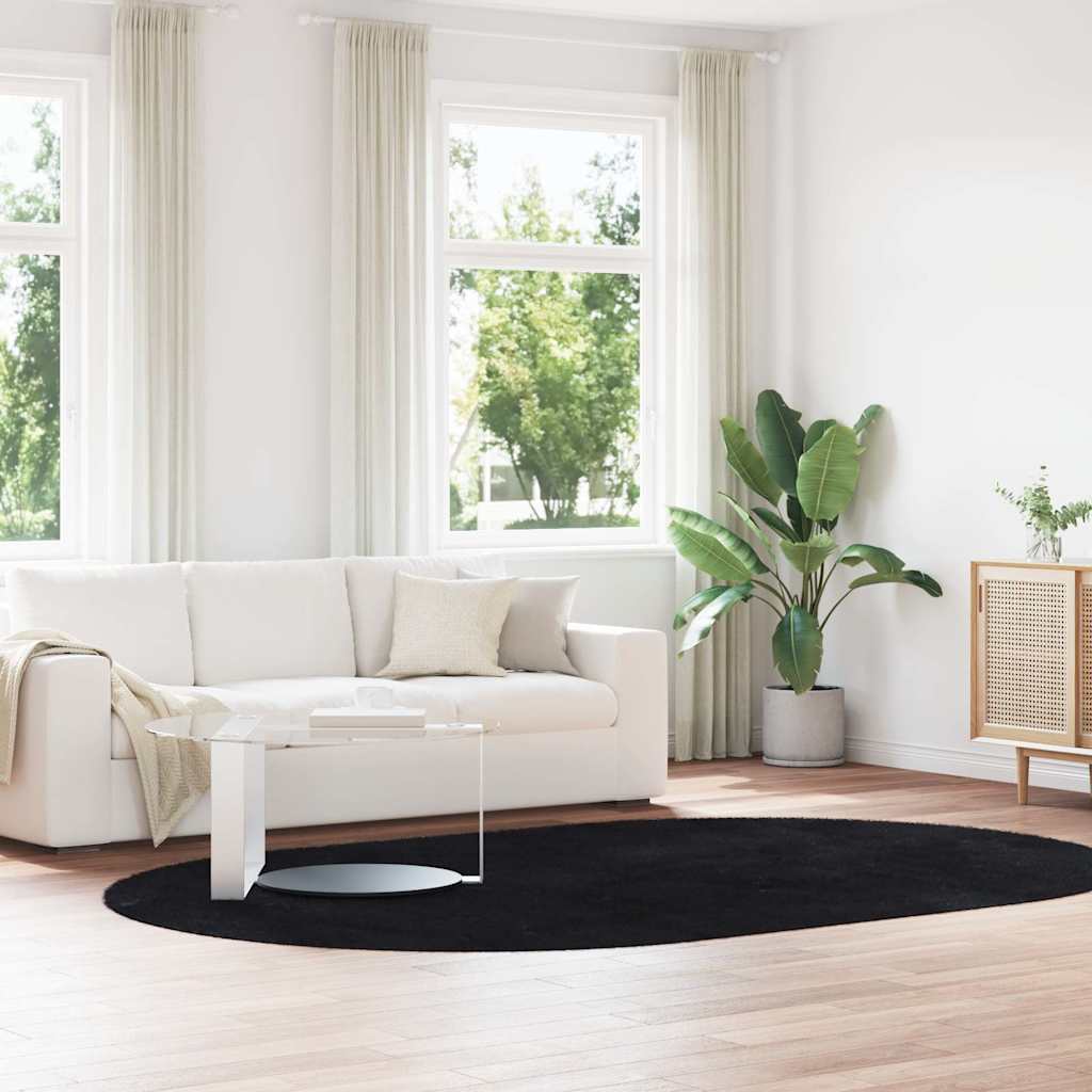Vidaxl hoogpolig vloerkleed navarra 300x200 cm polyester zwart