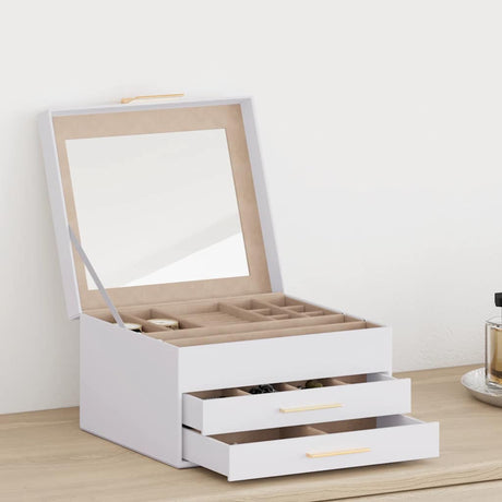 Vidaxl sieradendoosje 3-laags 23x20,5x14 cm wit