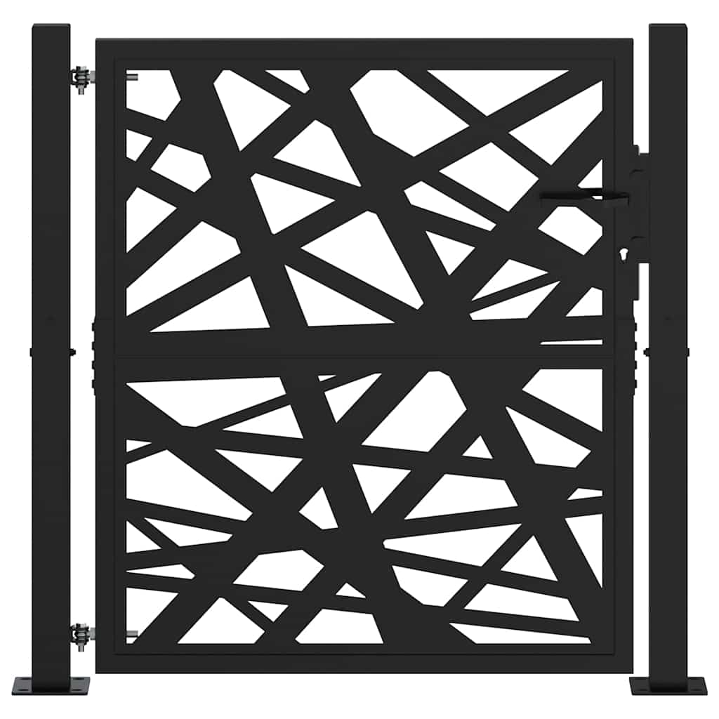 Vidaxl poort met lichtontwerp 100x100 cm staal zwart