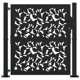 Vidaxl poort met bladontwerp 100x100 cm staal zwart