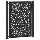 Vidaxl poort met vlamontwerp 100x125 cm staal zwart