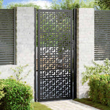 Vidaxl poort met kruisontwerp 100x200 cm staal zwart