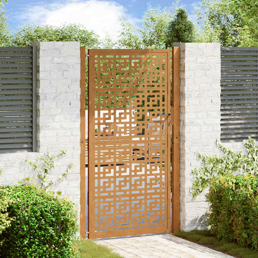 Vidaxl poort met kruisontwerp 100x175 cm weervast staal