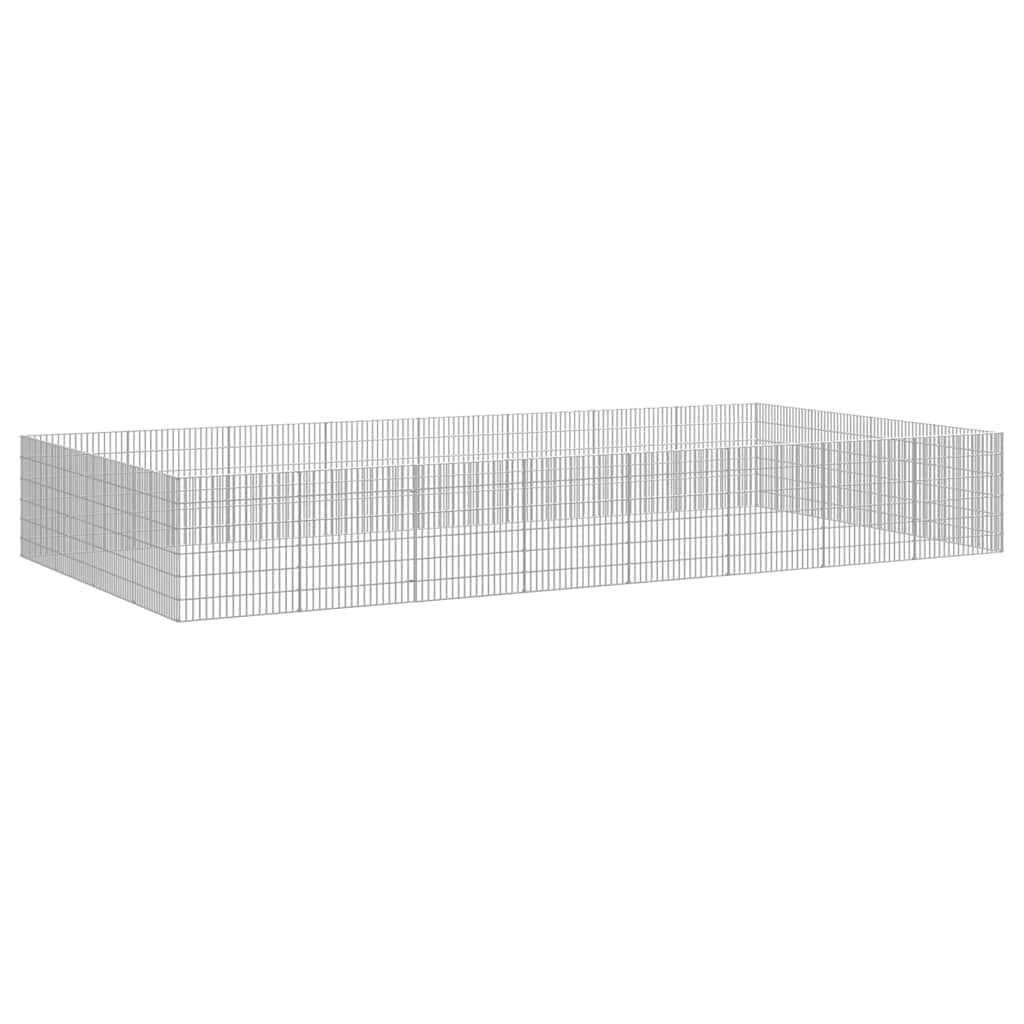 VidaXL dyreinternat 24 paneler 54x60 cm galvaniseret jern