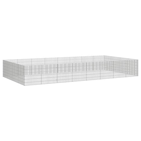 VidaXL dyreinternat 24 paneler 54x60 cm galvaniseret jern