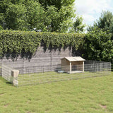 VidaXL dyreinternat 24 paneler 54x60 cm galvaniseret jern