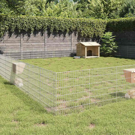 VidaXL dyreinternat 48 paneler 54x60 cm galvaniseret jern
