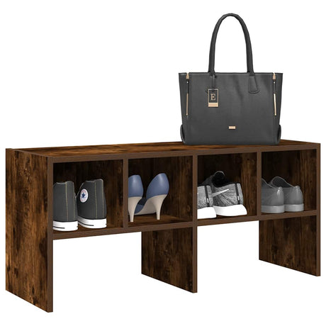 VidaXL skostativ stabelbar 89,5x30x40 cm røget eg