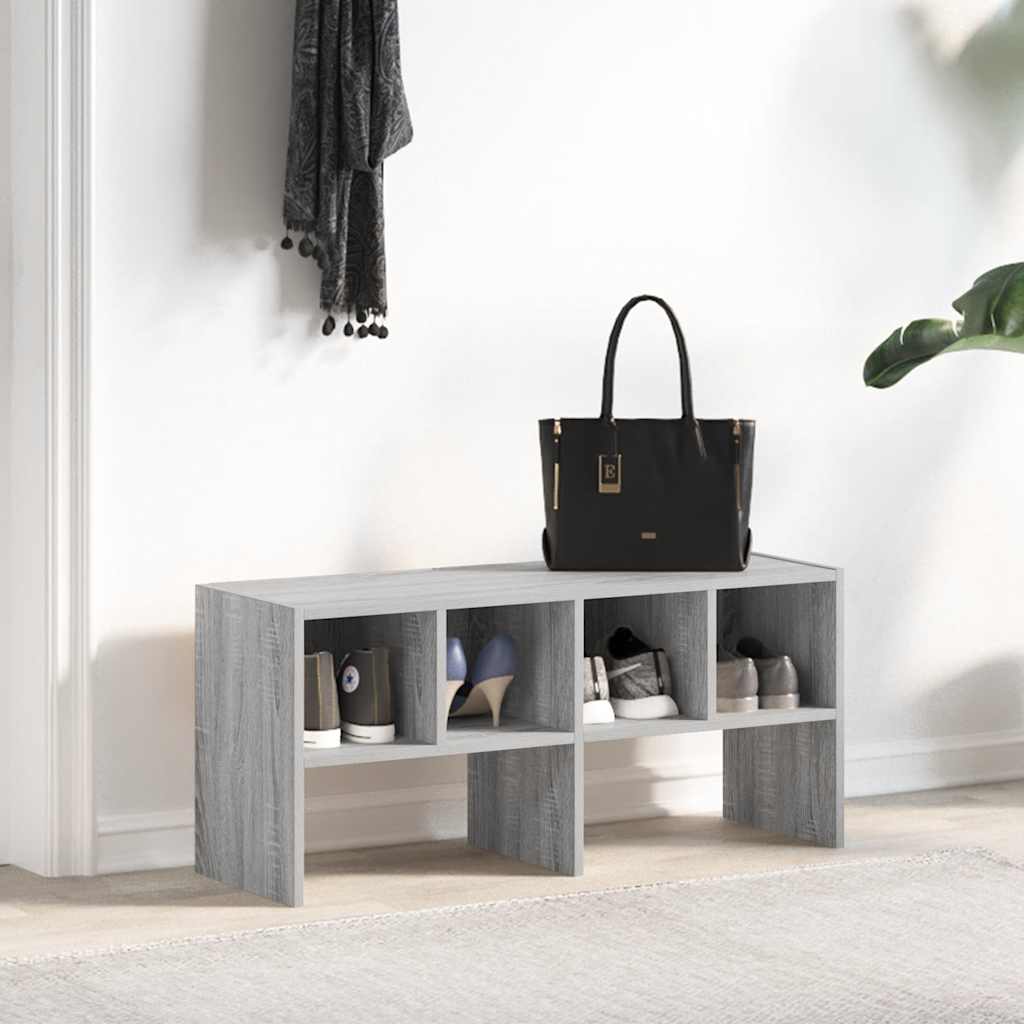 VidaXL skostativ stabelbar 89,5x30x40 cm grå sonoma eg