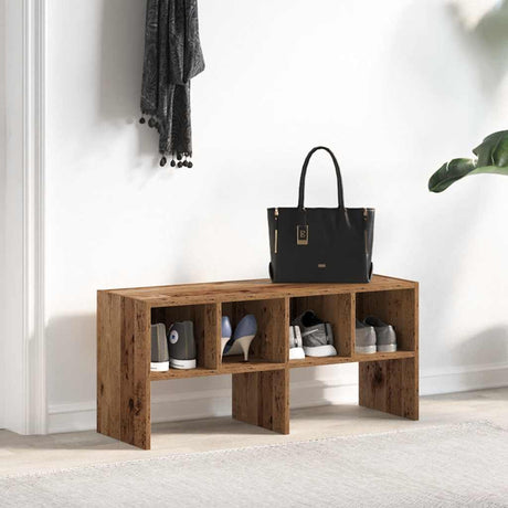 VidaXL skostativ stabelbar 89,5x30x40 cm gammelt træfarvet