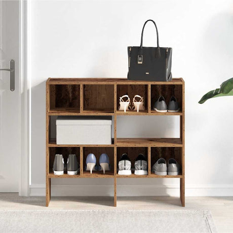Vidaxx skostativer 2 stk stabelbare 89,5x30x40 cm gamle træfarvede