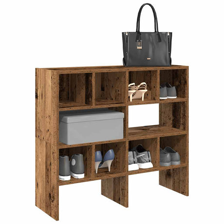 Vidaxx skostativer 2 stk stabelbare 89,5x30x40 cm gamle træfarvede