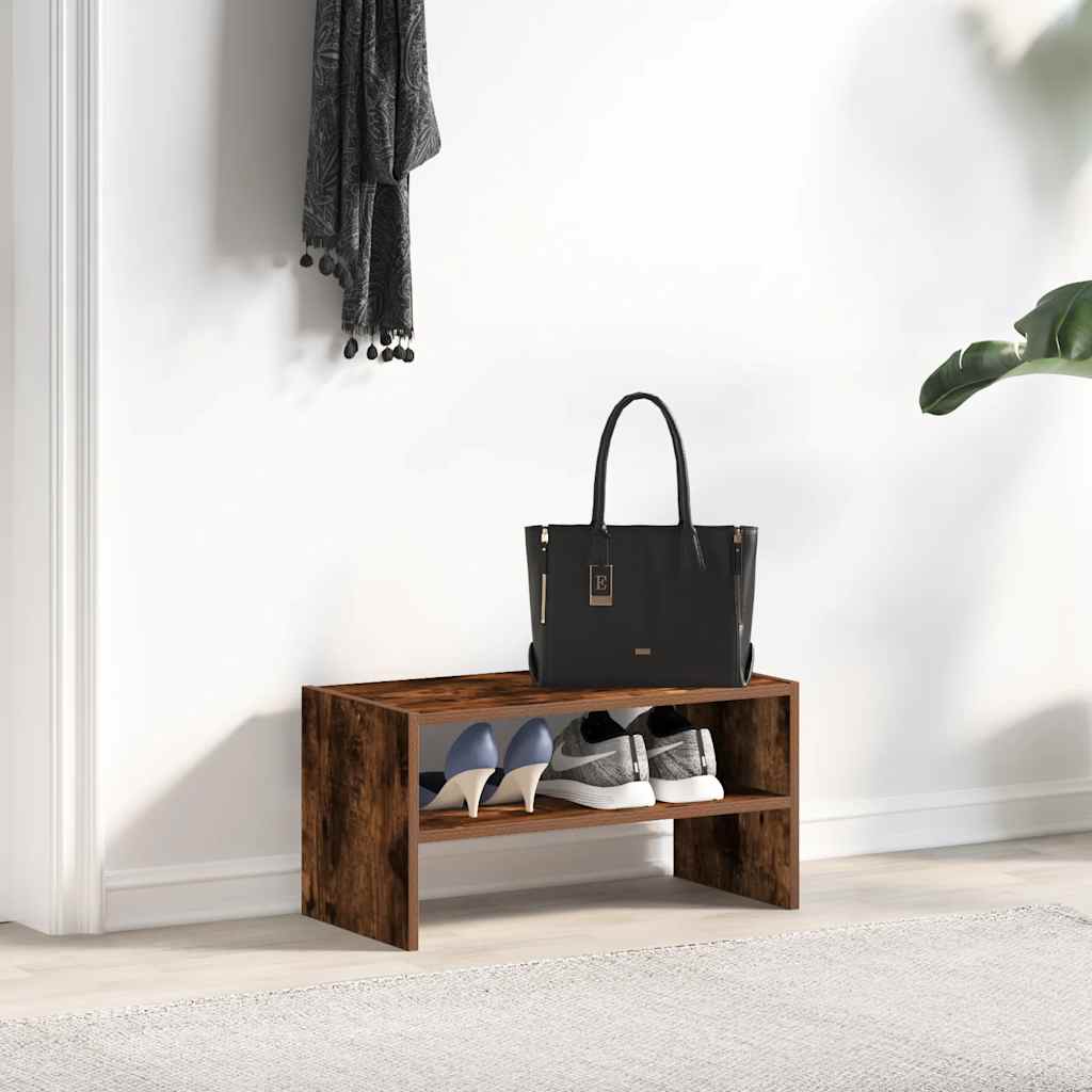 VidaXL skostativ stabelbar 60x30x30,5 cm røget eg