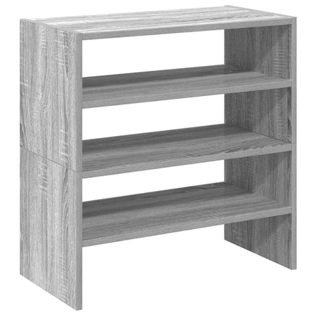 Vidaxx skostativer 2 stk stabelbare 60x30x30,5 cm grå sonoma eg