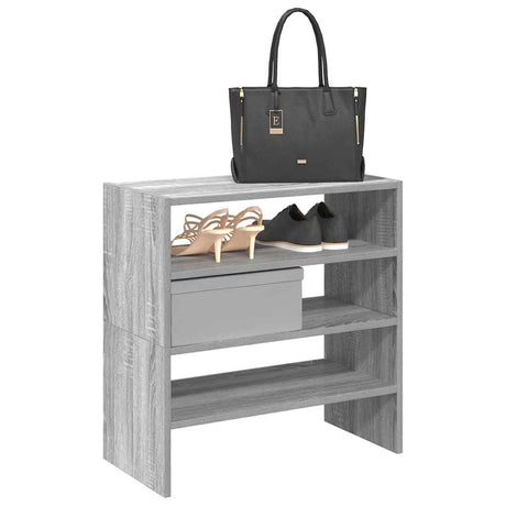 Vidaxx skostativer 2 stk stabelbare 60x30x30,5 cm grå sonoma eg