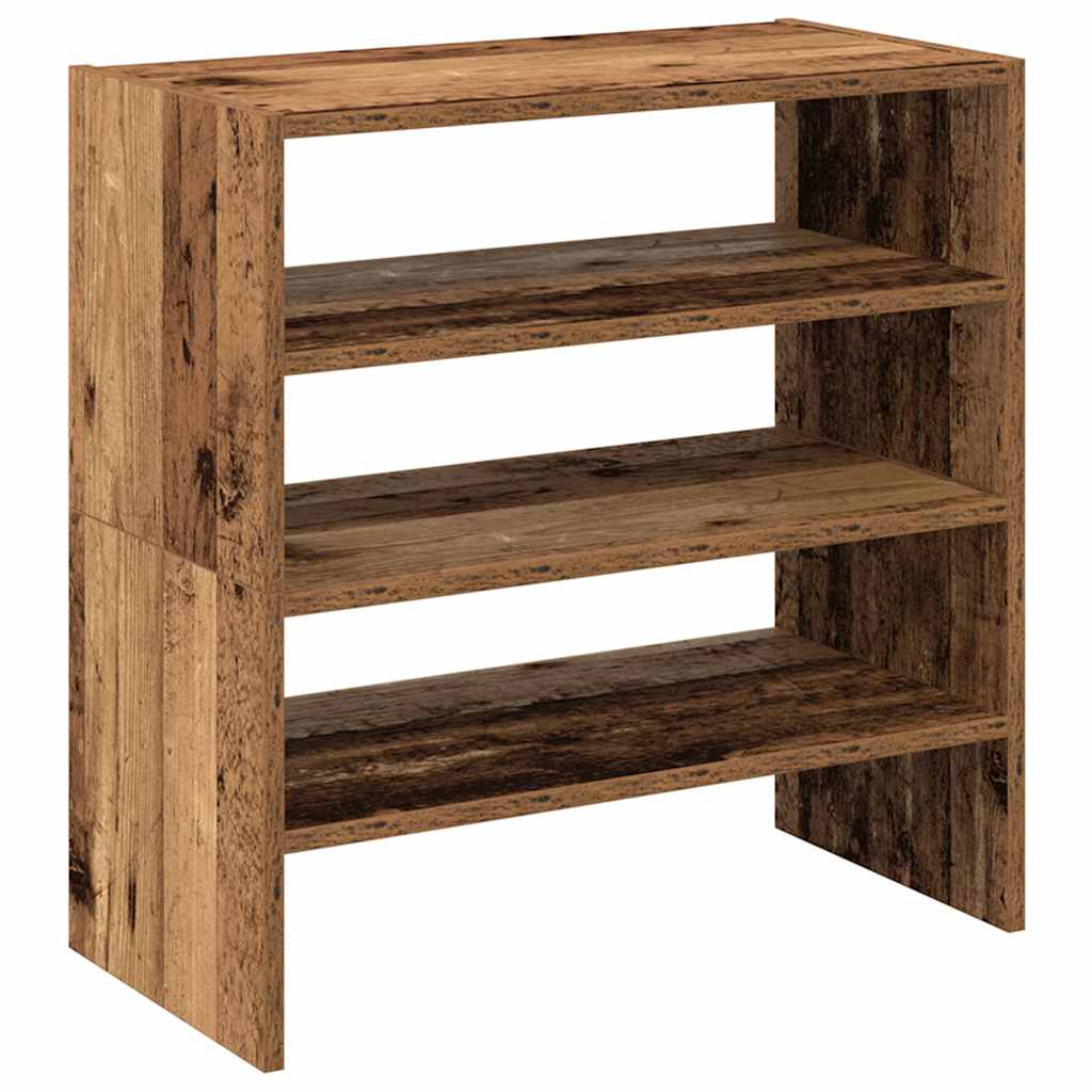 Vidaxx skostativer 2 stk stabelbare 60x30x30,5 cm gamle træfarvede