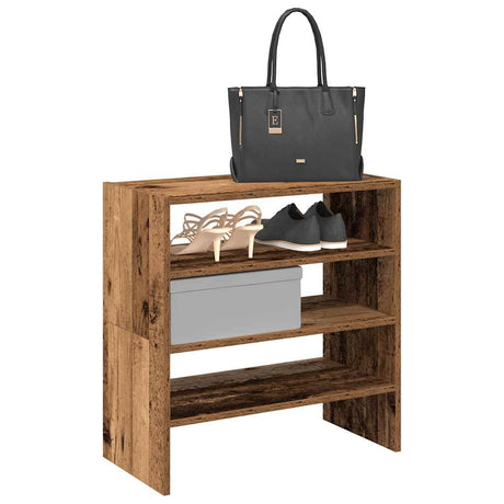 Vidaxx skostativer 2 stk stabelbare 60x30x30,5 cm gamle træfarvede
