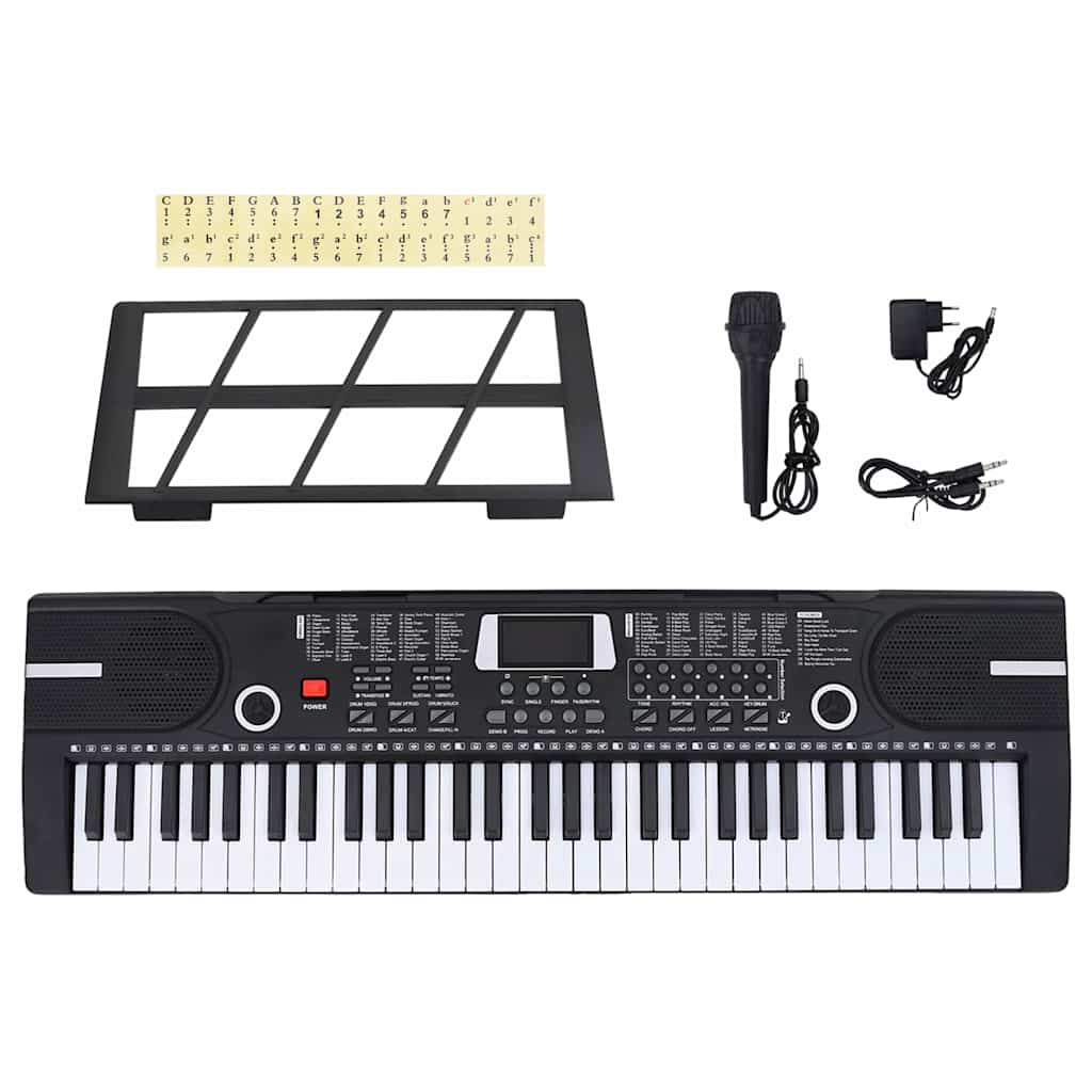 Vidaxxl 61 tangenter klaver elektrisk keyboard med nodestativ