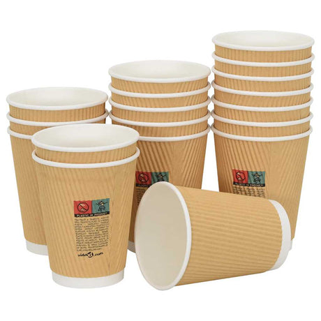 VidaXL papir kaffekopper 500 stk 12oz 300 ml brun