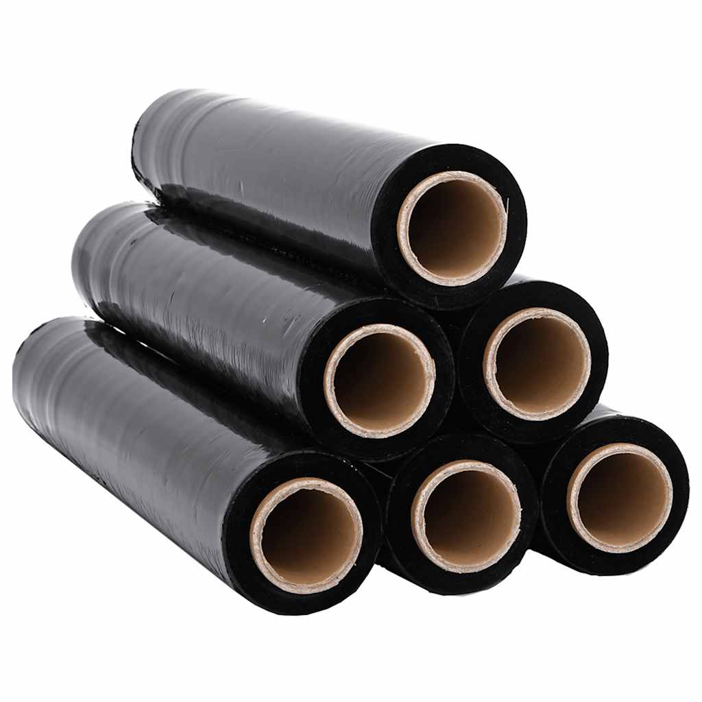 Vidaxl stretchfilm 6 st 23 μm 50 cm x 300 m zwart
