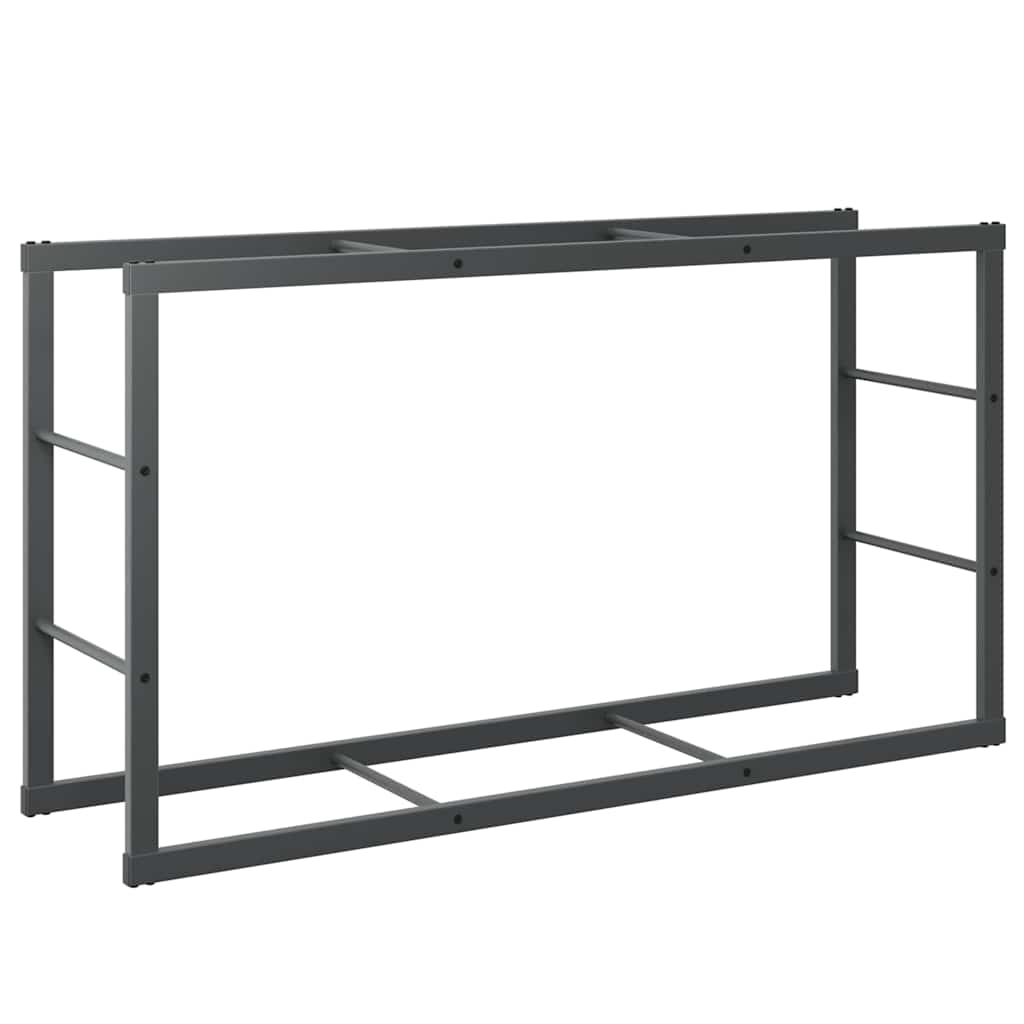 Vidaxl haardhoutrek 110x30x61 cm staal zwart