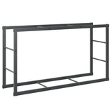 Vidaxl haardhoutrek 110x30x61 cm staal zwart