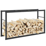 Vidaxl haardhoutrek 110x30x61 cm staal zwart
