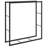 Vidaxl haardhoutrek 110x30x116 cm staal zwart