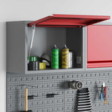 Vidaxl gereedschapskast met opslag rood en grijs 50 x 25 x 35 cm