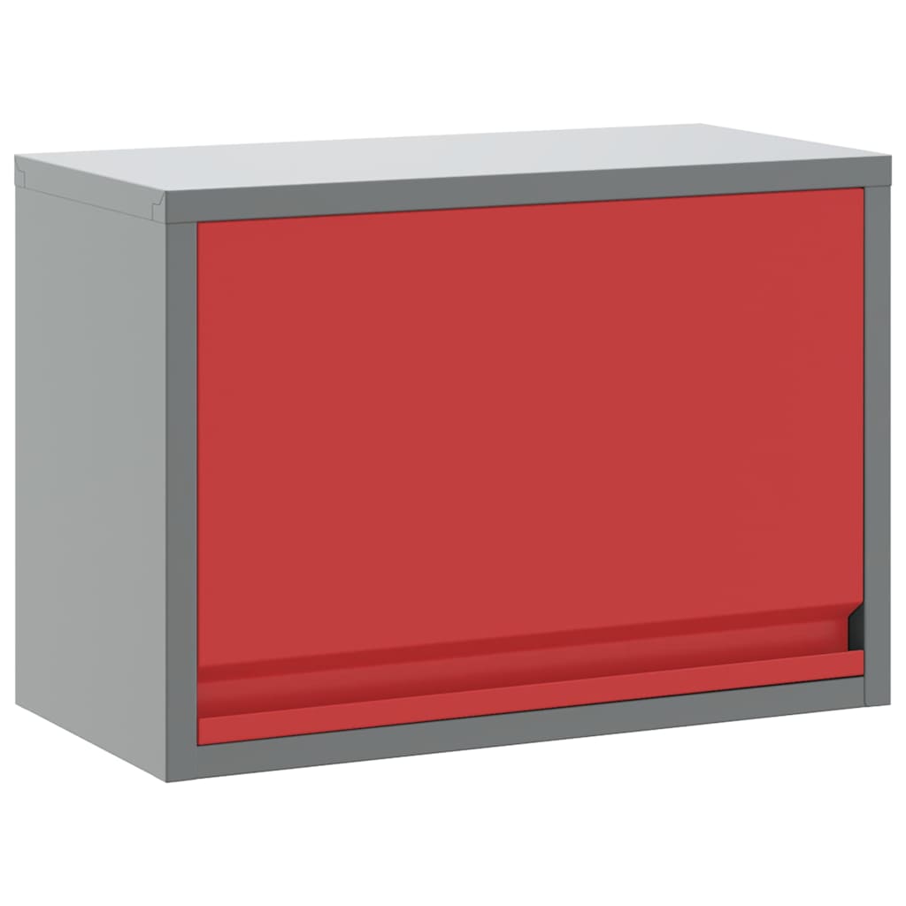 Vidaxl gereedschapskast met opslag rood en grijs 50 x 25 x 35 cm