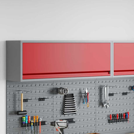 Vidaxl gereedschapskast met opslag rood en grijs 100 x 25 x 35 cm