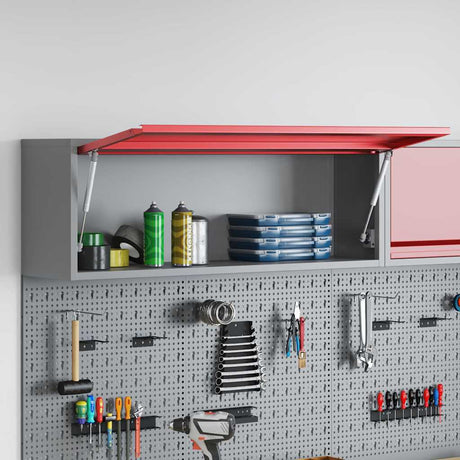 Vidaxl gereedschapskast met opslag rood en grijs 100 x 25 x 35 cm