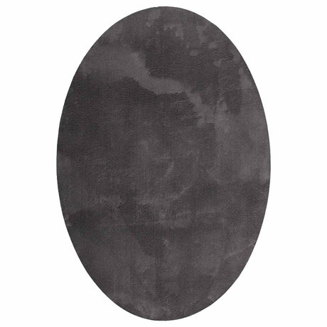 Vidaxl vloerkleden ovaal huarte antraciet 140 x 200 cm 100% polyester