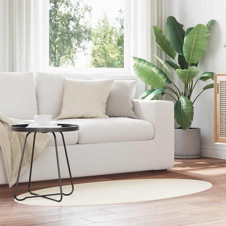Vidaxl vloerkleden ovaal huarte crème 80 x 150 cm 100% polyester