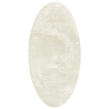 Vidaxl vloerkleden ovaal huarte crème 80 x 150 cm 100% polyester