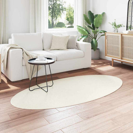 Vidaxl vloerkleden ovaal huarte crème 100 x 200 cm 100% polyester