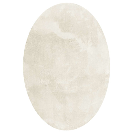 Vidaxl vloerkleden ovaal huarte crème 120 x 170 cm 100% polyester