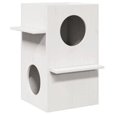VidaXL kattehus 43x43x60 cm massiv fyrretræ hvid