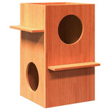 Vidaxxl kattehus 43x43x60 cm massiv fyrretræ, vask brun