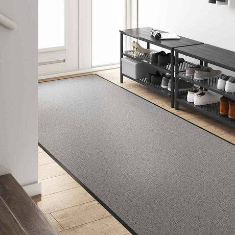 Vidaxl deurmat grijs en zwart 120 x 400 cm polypropyleen en vinyl