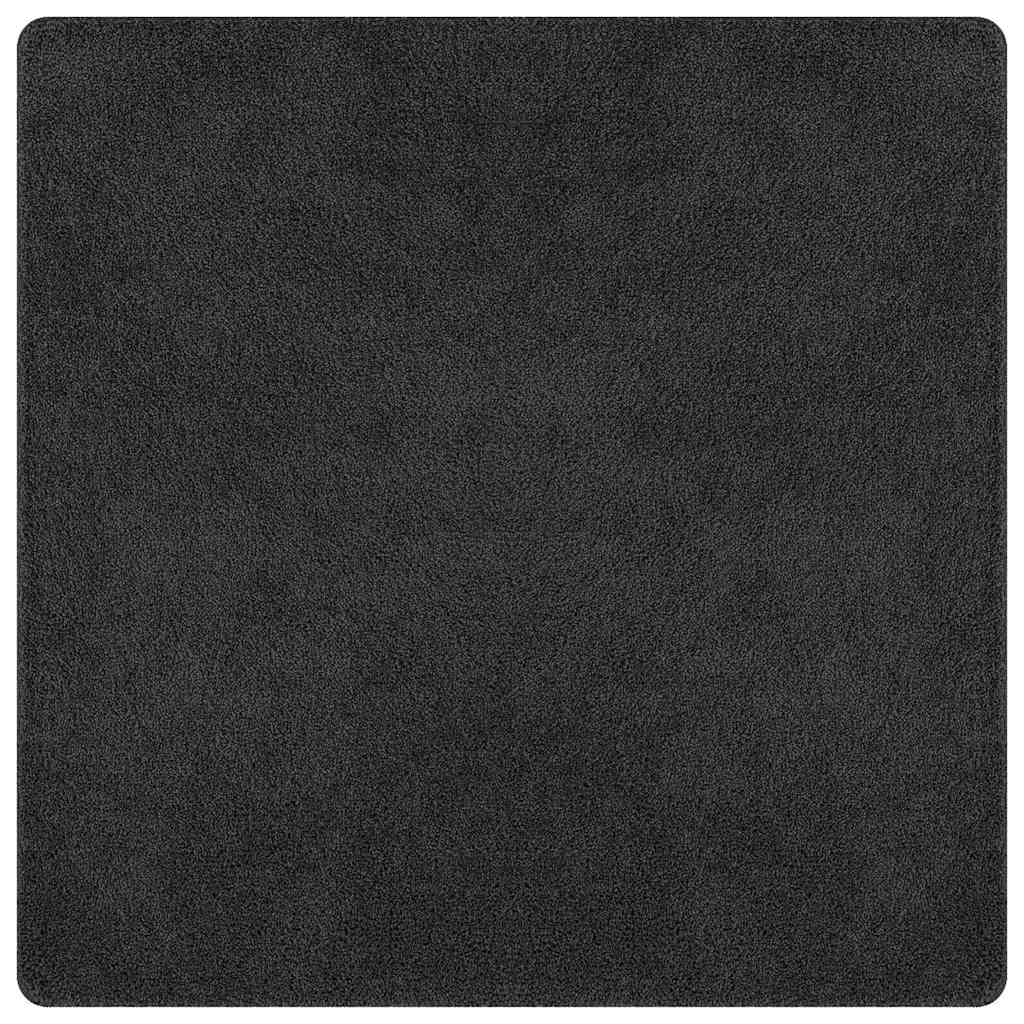 Vidaxl antislip shaggy tapijt donkergrijs 120 x 120 cm pp