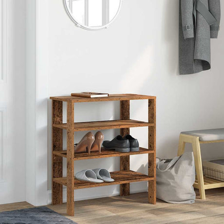 Vidaxx skostativ 61x32x70 cm færdigt træ, gammelt træfarvet