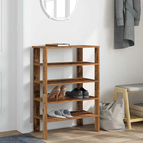 Vidaxx skostativ 61x32x87,5 cm forarbejdet træ, gammelt træfarvet