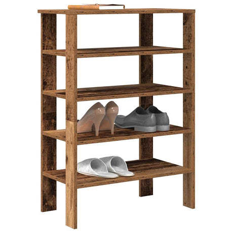 Vidaxx skostativ 61x32x87,5 cm forarbejdet træ, gammelt træfarvet