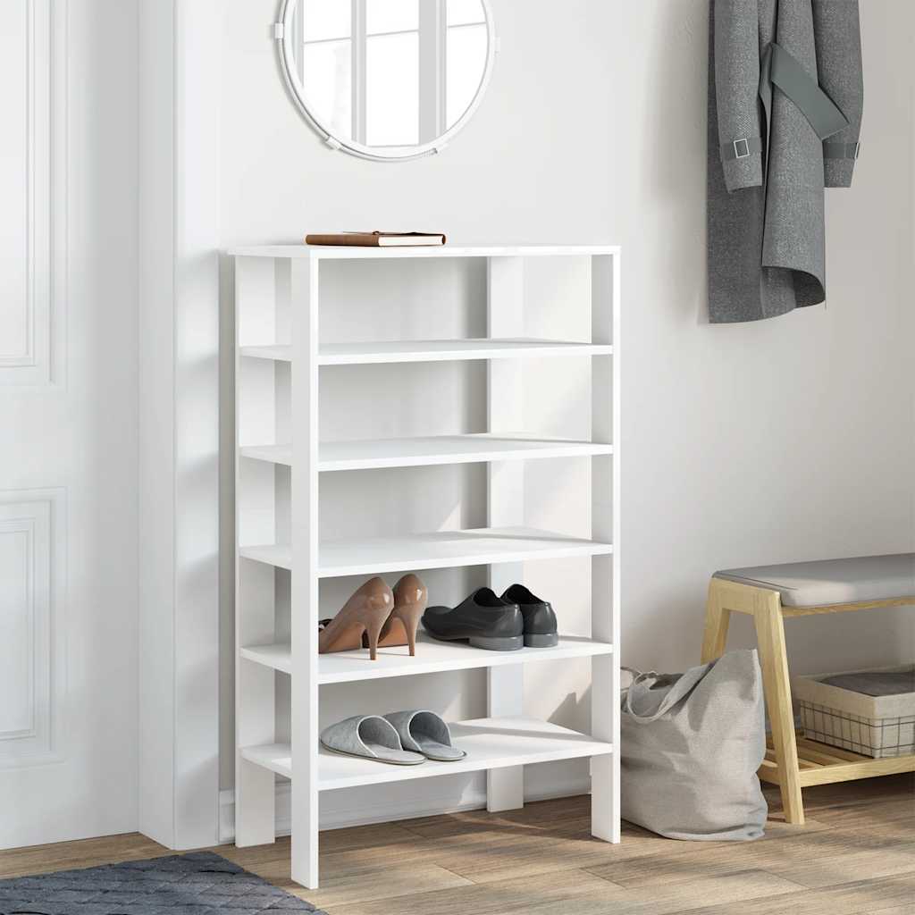 Vidaxx skohylde 61x32x105 cm færdig træ hvid